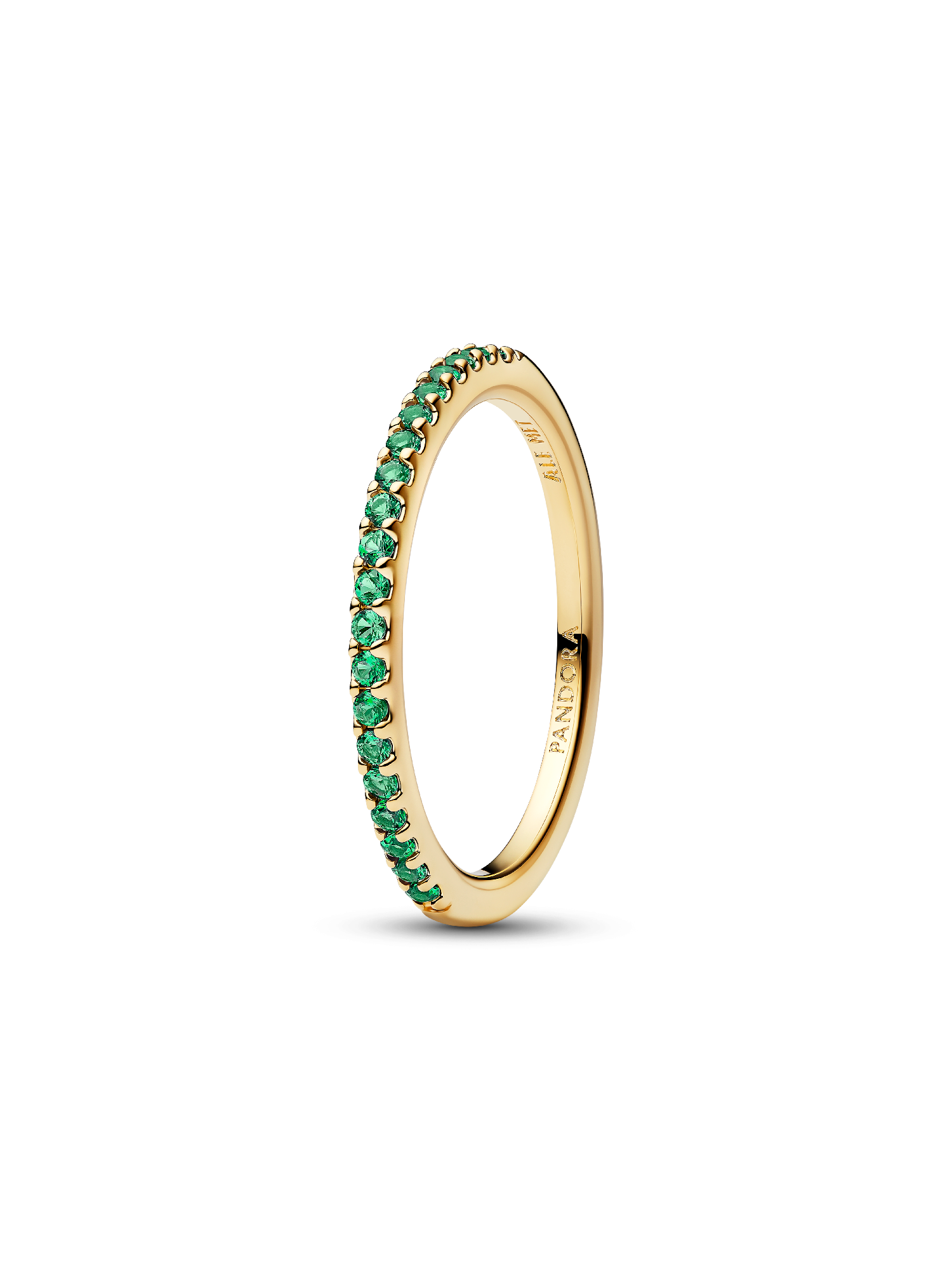 Sprankelende Groene Halve Eternity Bandring