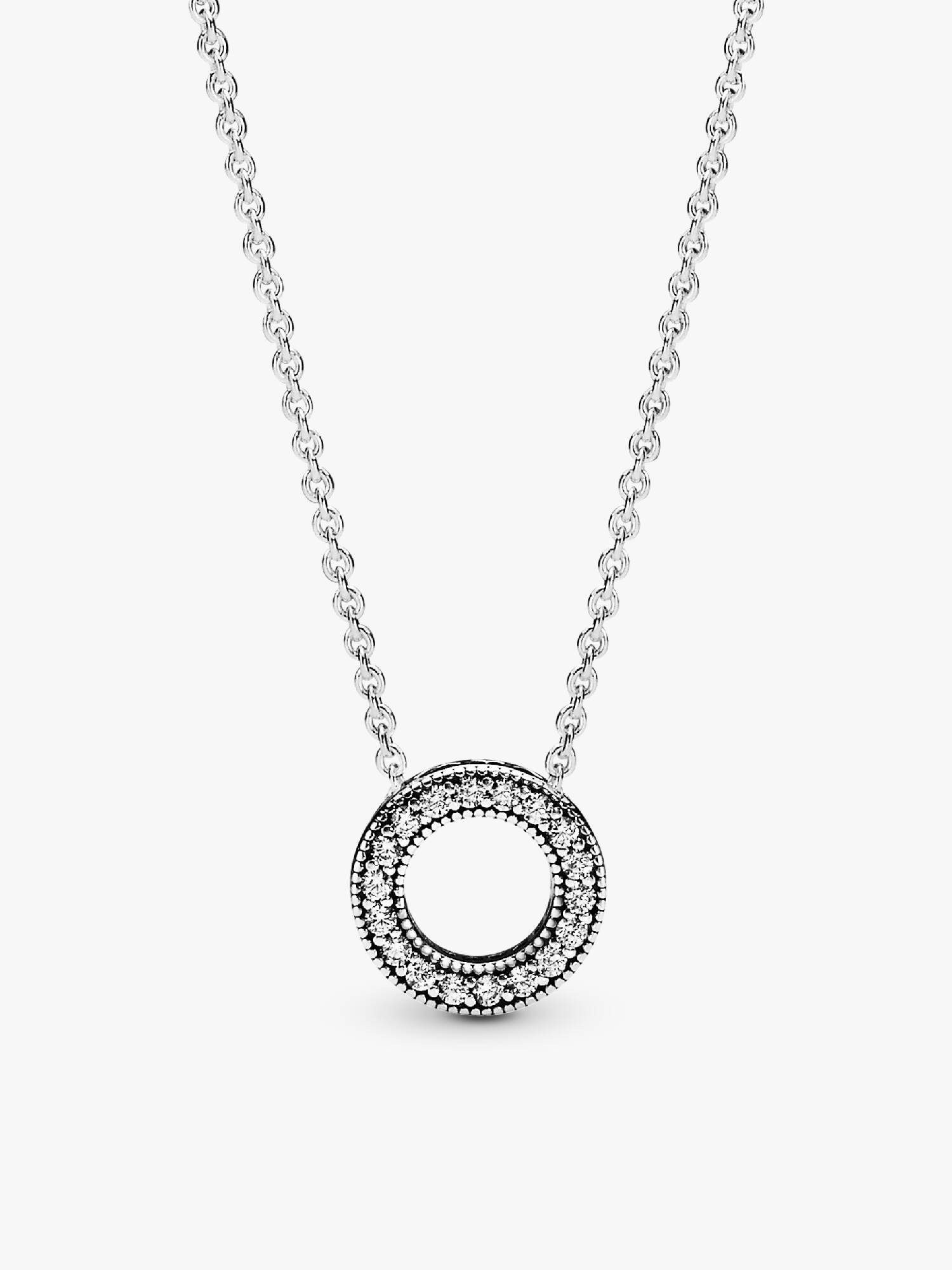 Pandora Logo Pavé Cirkel Halsketting