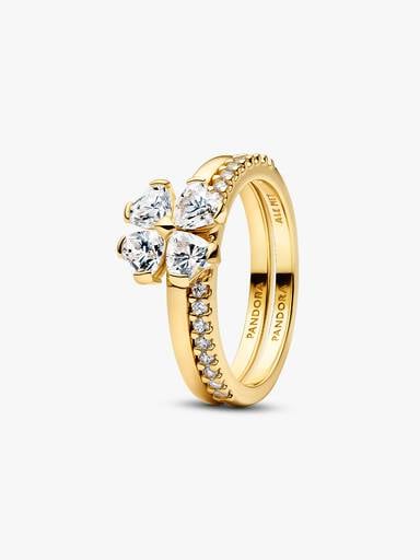 Sprankelende Klavertjevier Deelbare Ring