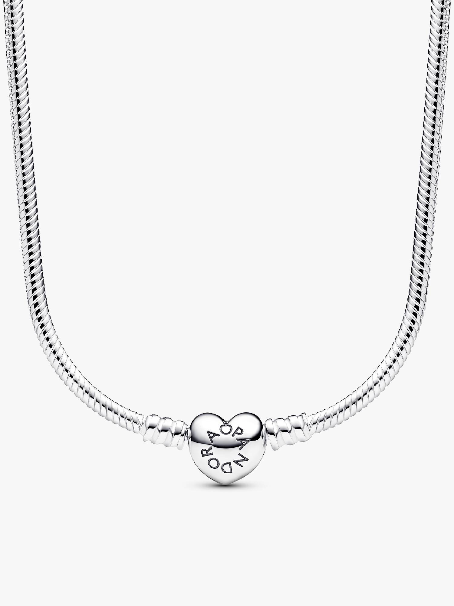 Pandora Moments snake chain-halsketting met hartsluiting