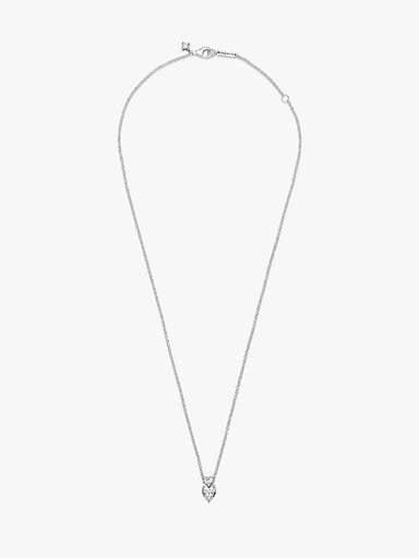 Double Heart Pendant Sparkling Collier Necklace