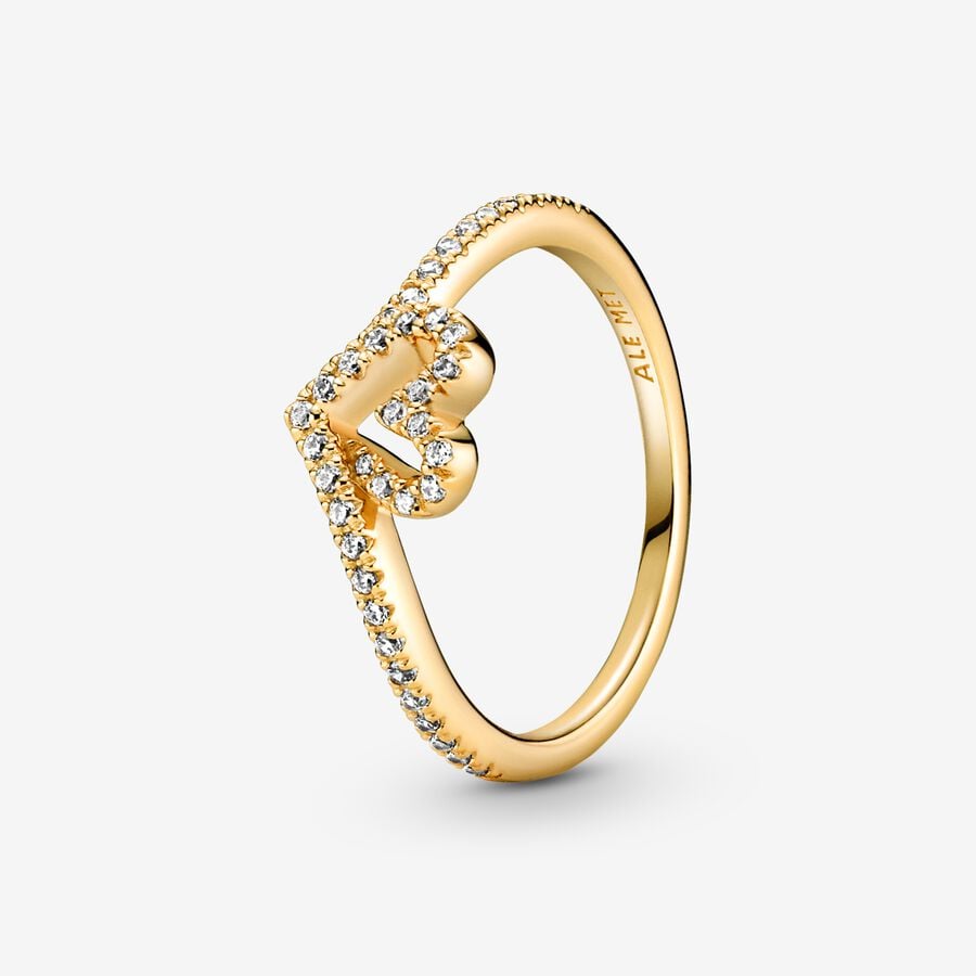 Pandora Timeless Sprankelend Hart Wishbone Ring image number 0