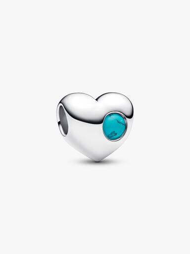 Graveerbare bedel turquoisekleurige steen hart