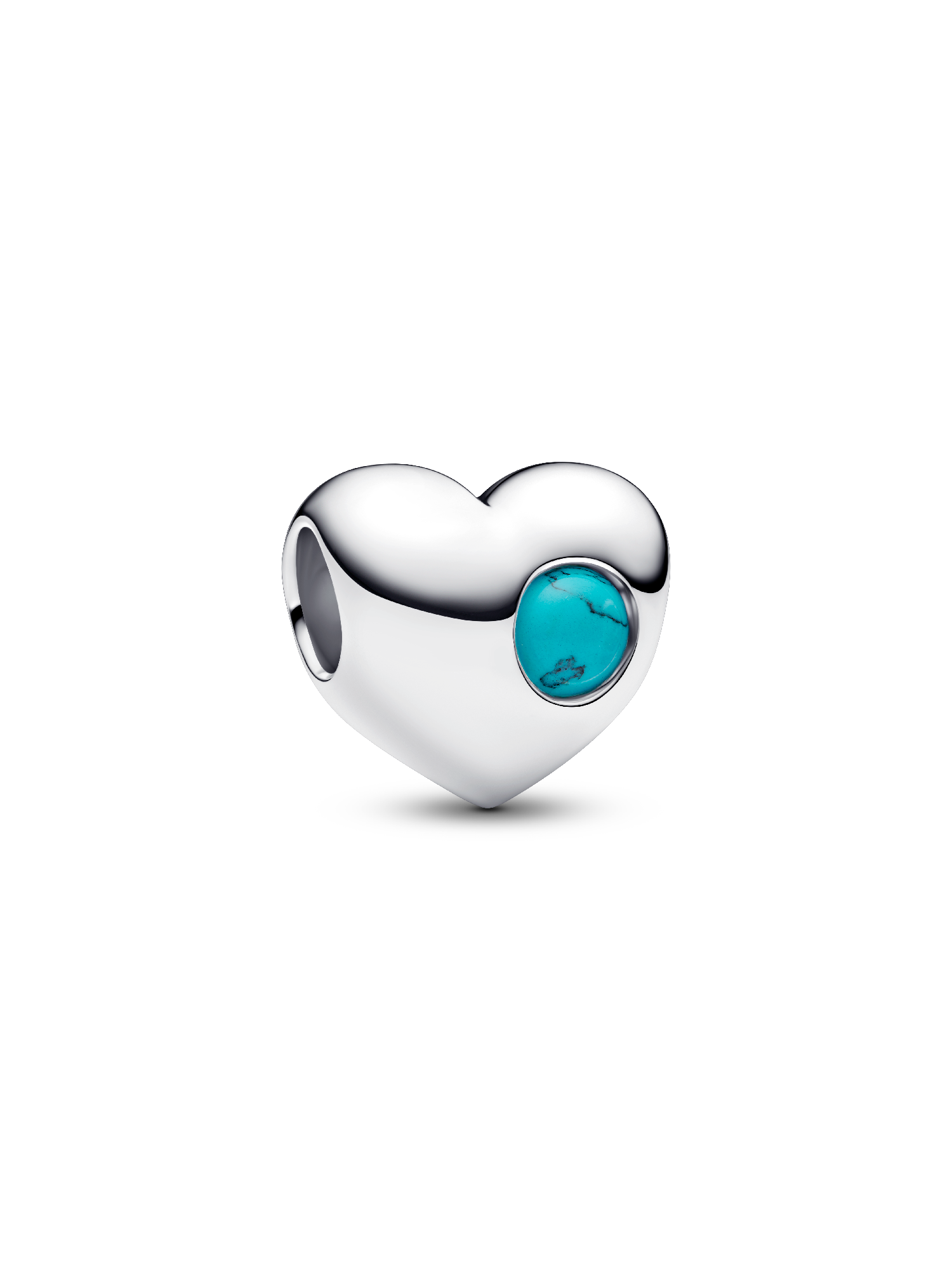 Graveerbare bedel turquoisekleurige steen hart