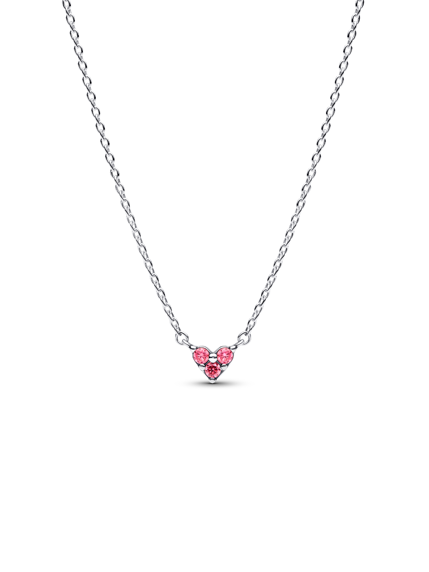 Drie Roze Stenen Hart Halsketting