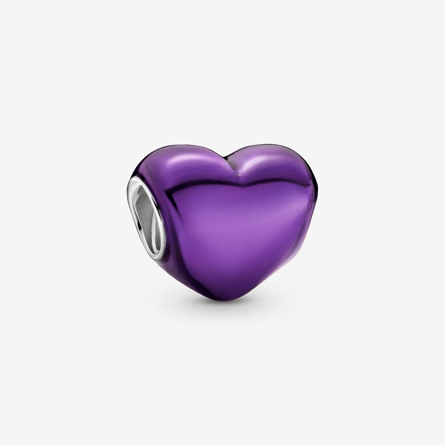 Metallic Purple Heart Charm image number 0