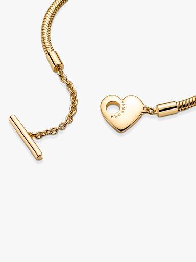 Pandora Moments Hart T-Balk Snake Chain Armband