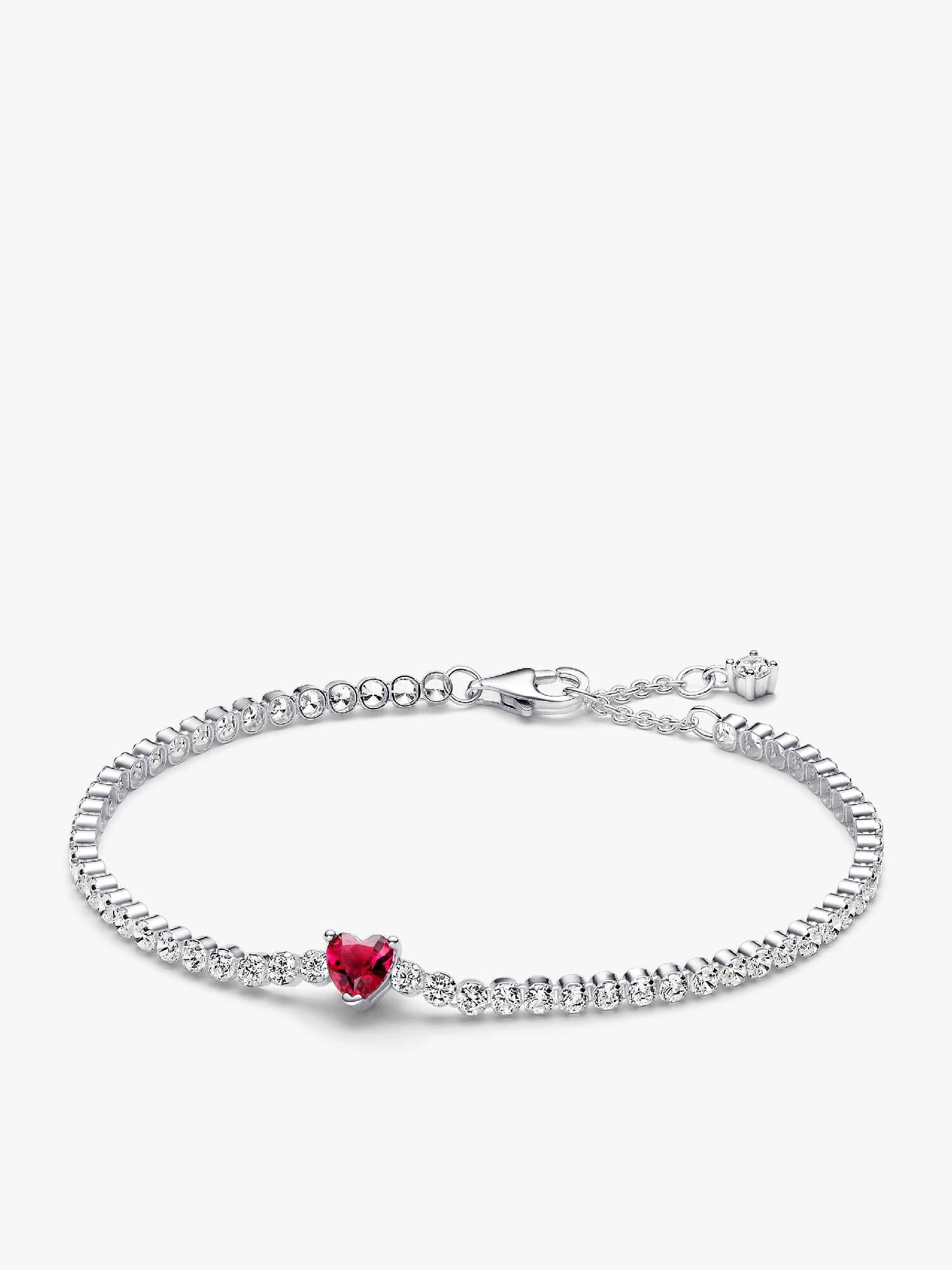 Sprankelend Rood Hart Tennisarmband
