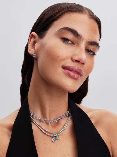 Bridgerton Blauwe Strik Ketting
