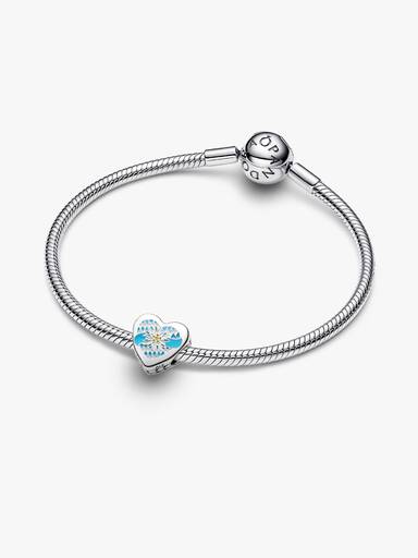 I love Bavaria heart sterling silver charm with yellow, green, blue, white and brown enamel