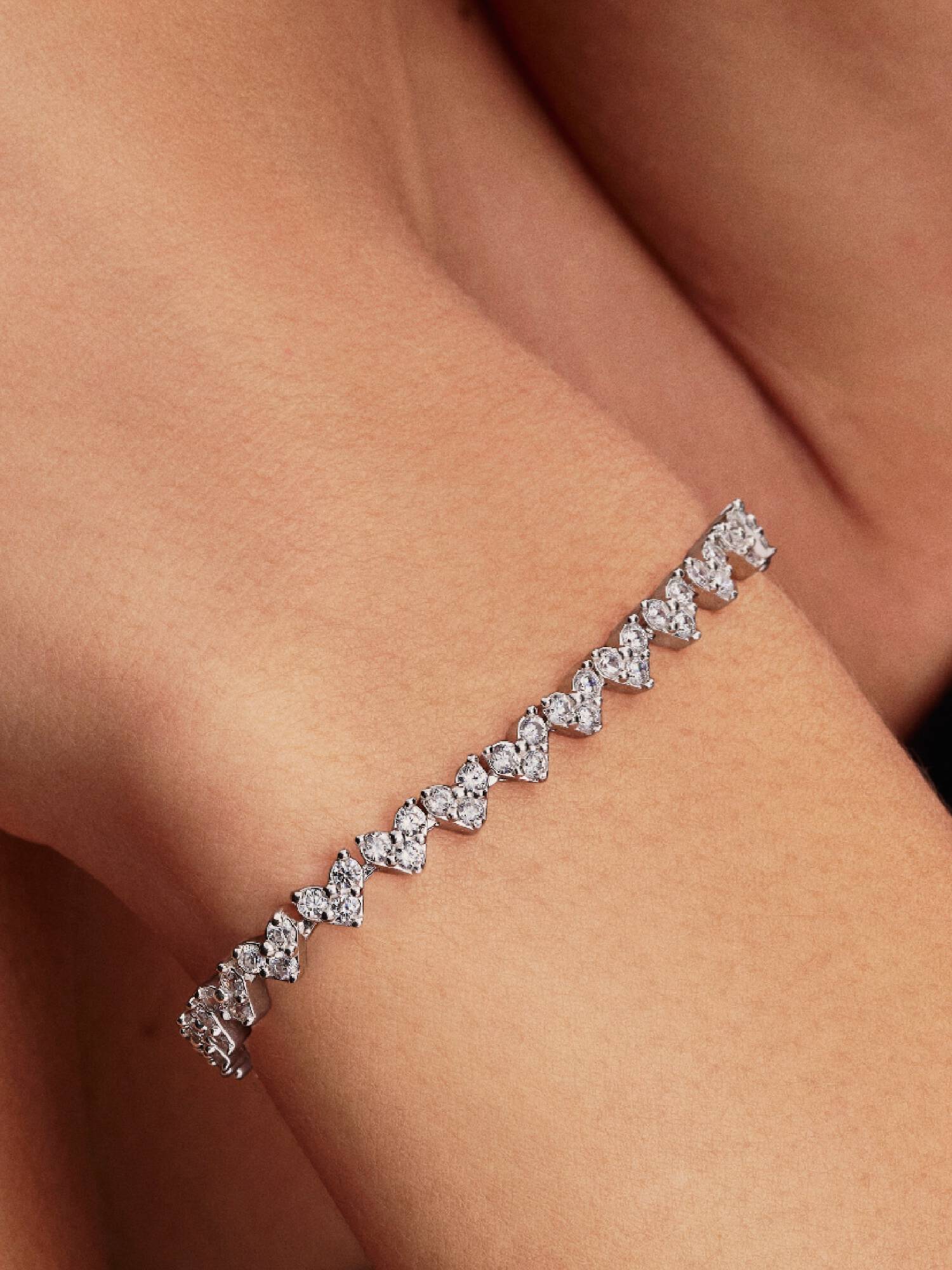 Tripple Steen Hart Armband
