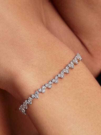 Tripple Steen Hart Armband