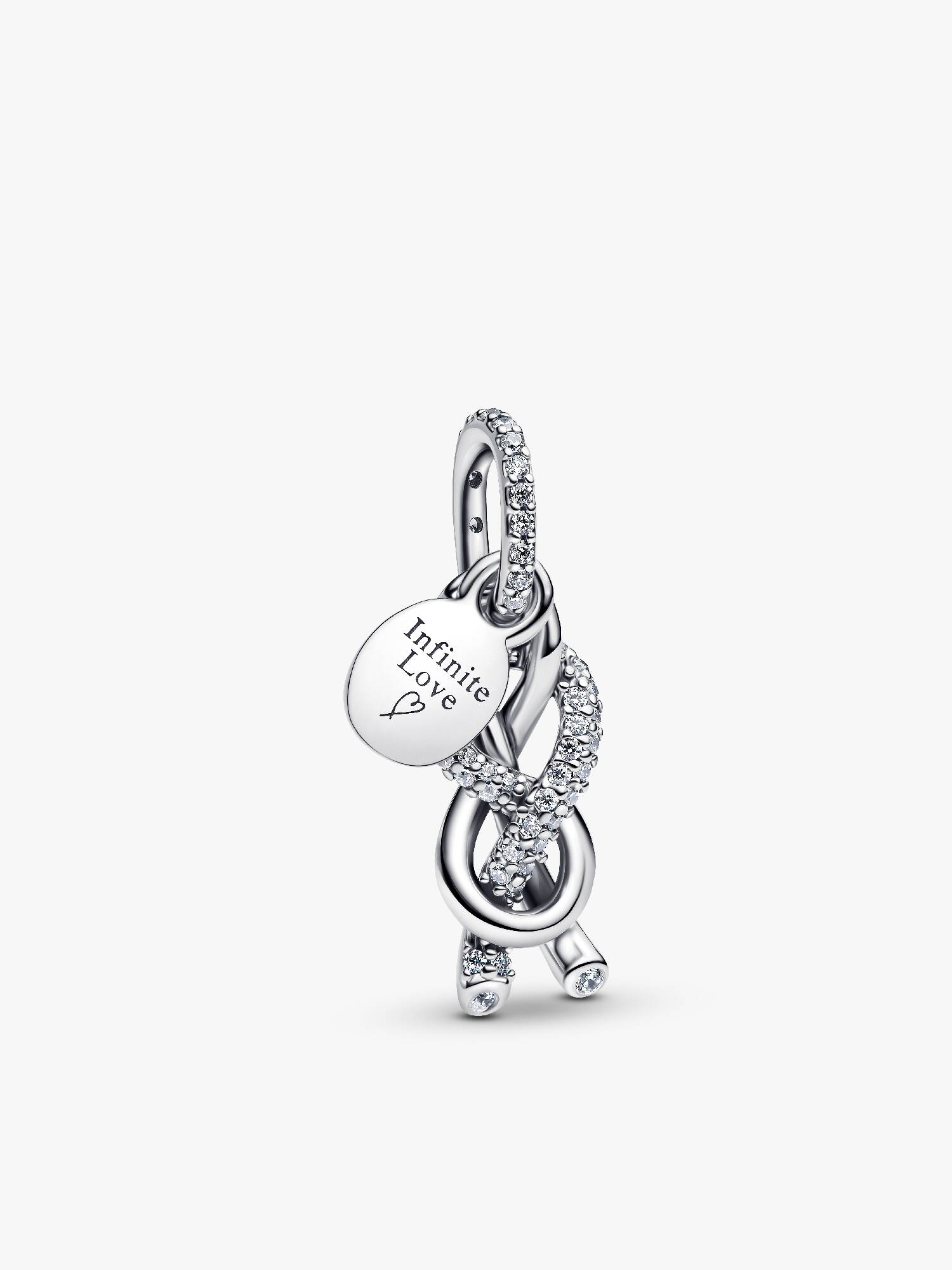 Pavé Infinity Knot- hangende bedel