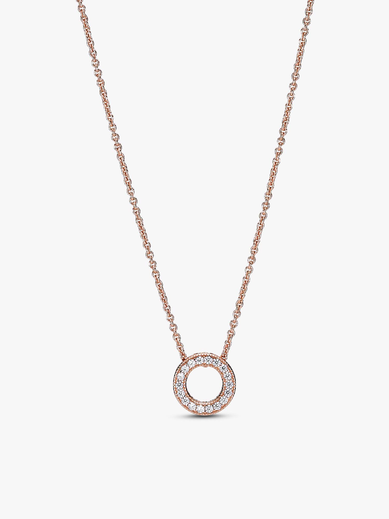 Pandora Logo Pavé Cirkel Halsketting