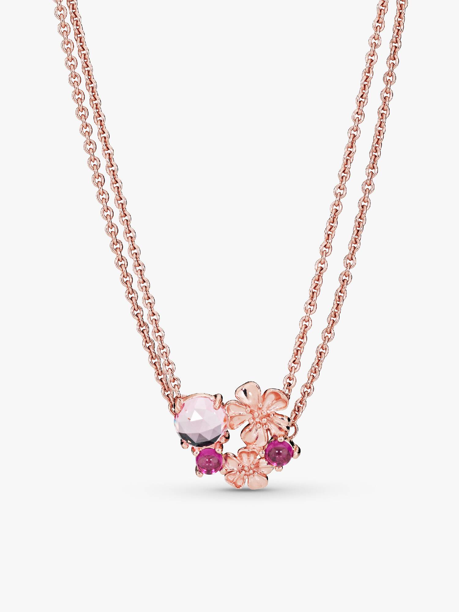 Roze Perzikbloesem Dubbele Ketting